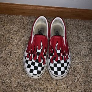 bloody checkered vans